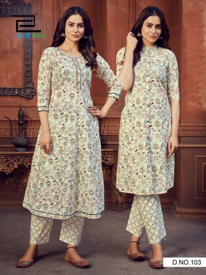 Blue Hills Fusion 1 Designer Stylish Long  Kurti And Anarkali With Bottom Collection